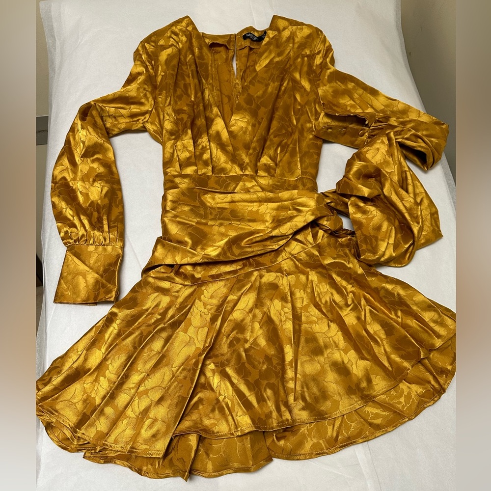 NASTY-GAL Sleek It Real Jacquard Mini Dress🧡 - Picture 5 of 12